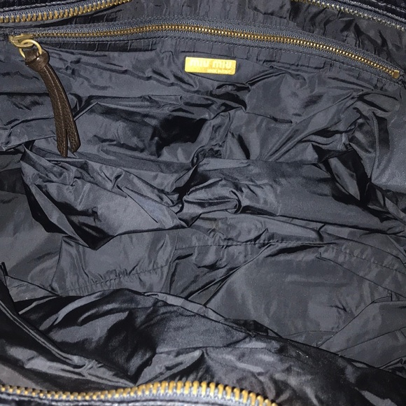 Large MIU MIU Royal Blue Quilted Nylon Tote Bag😘 - Picture 7 of 8